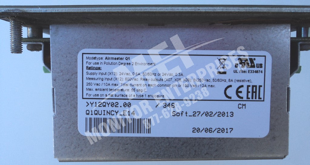 Y12QY02.00 QUINCY Modeltype: AirMaster Q1 Y12QY02.00 Air bus RS485 Optimized for Rotary Screw Compressor Controllers
